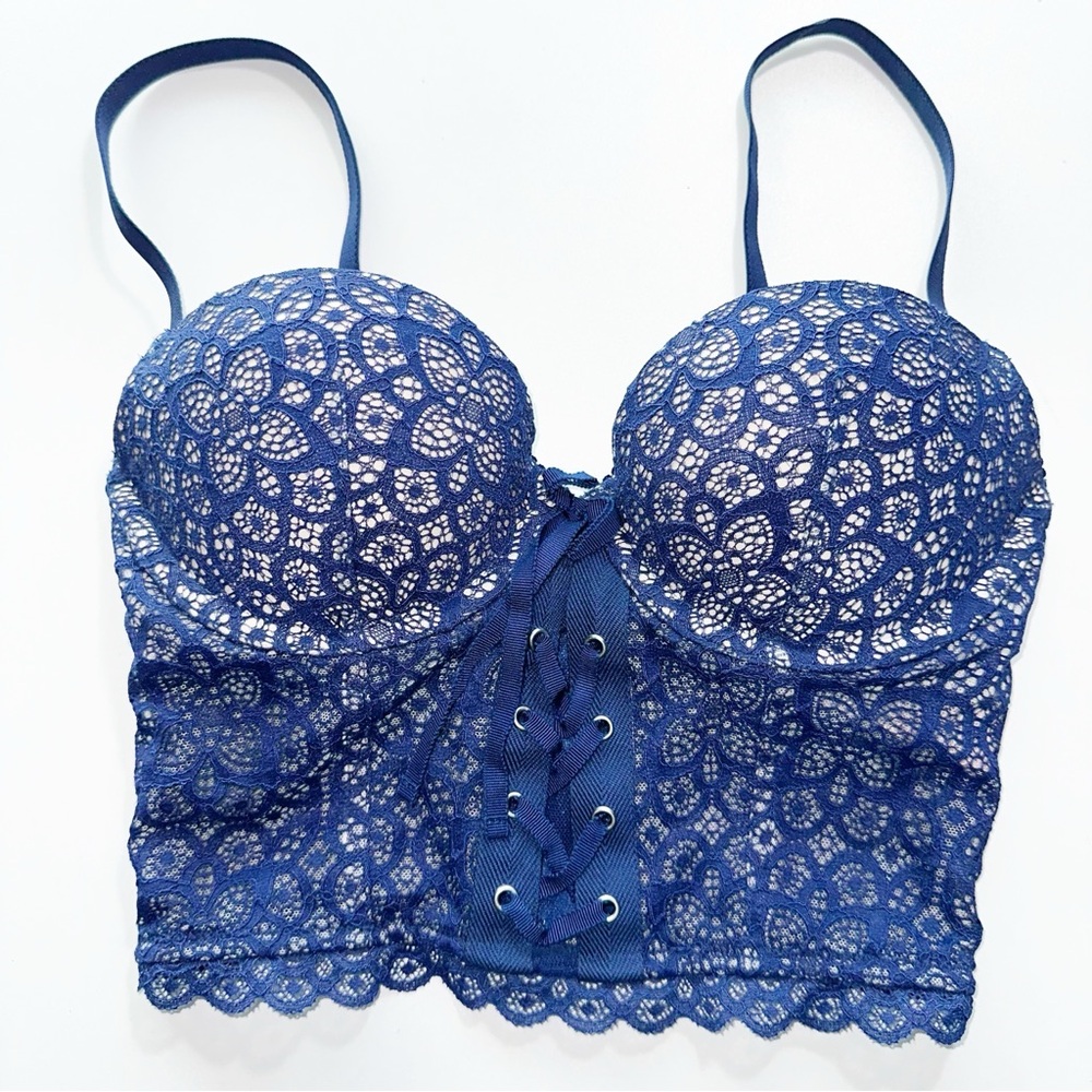 Victoria's Secret Navy Lace Corset Bra
